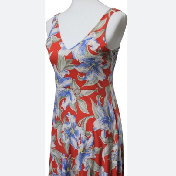 Chaps Denim Hawaiian Print Maxi Dress - Picture 13 of 13